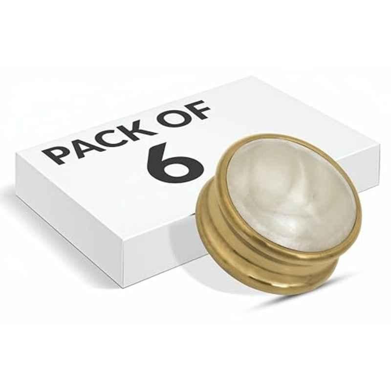 Plantex Knobs for Drawers/Drawer Knobs/Round Knob for Cabinets/Pull-Push Knob for Kitchen/Bedroom Drawer (Pack of 6) Gold