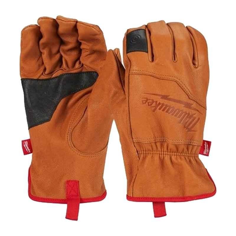 Milwaukee 4932478123 Leather Brown Gloves, Size: M