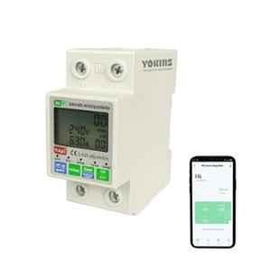 Yokins 63A Smart Wi-Fi Digital Over & Under Voltage Current Protector with Energy Meter & Remote Monitoring via App, YD-WiVA2