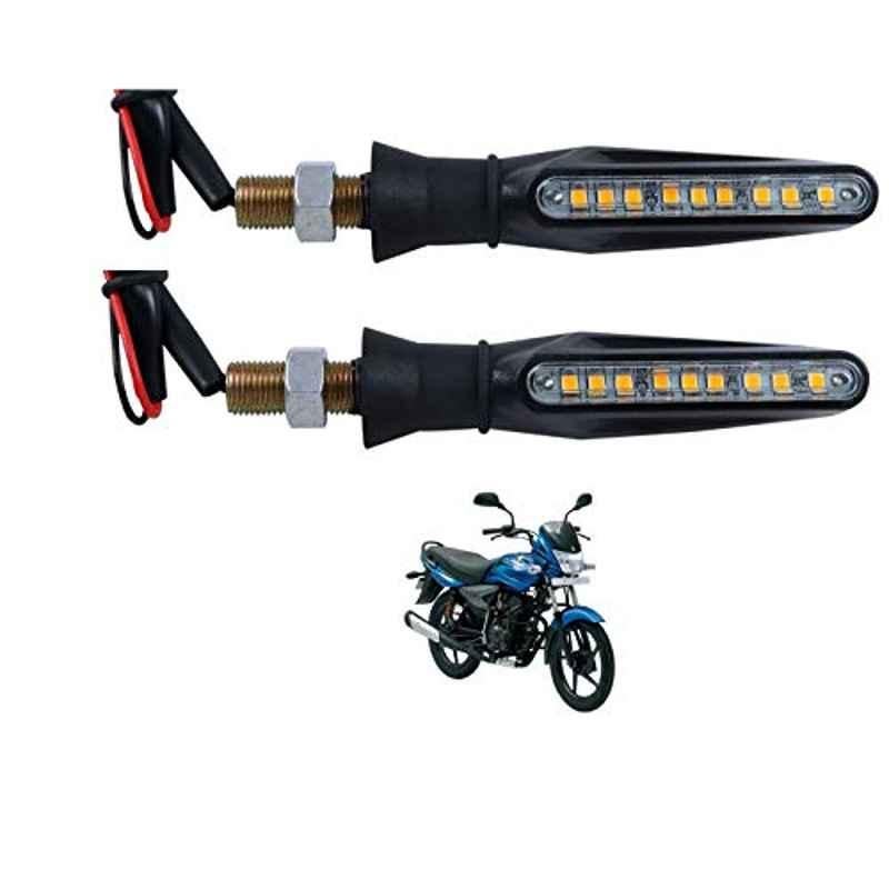 Kozdiko 4 Pcs Plastic Front & Rear Side Sleek Yellow Bike Indicator Set for Bajaj Platina 100