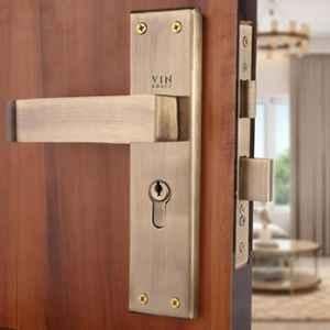 VIN KRAFT 8 inch 60mm Stainless Steel Antique Brass Mortise Door Lock Handle Set with 3 Keys, ML105-8CYS-OSK-AB