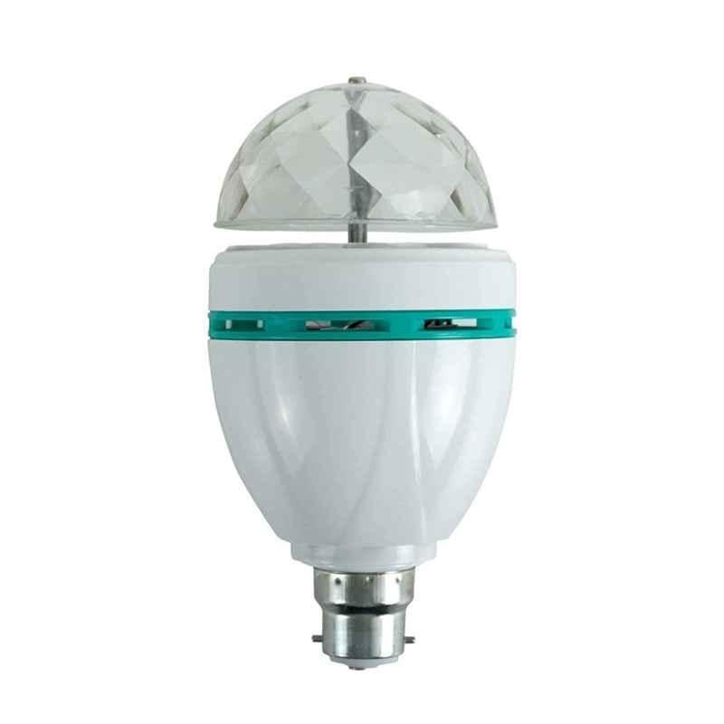 Parax 3W B22 LED RGB Auto Rotating Stage Light Bulb (Pack of 5)