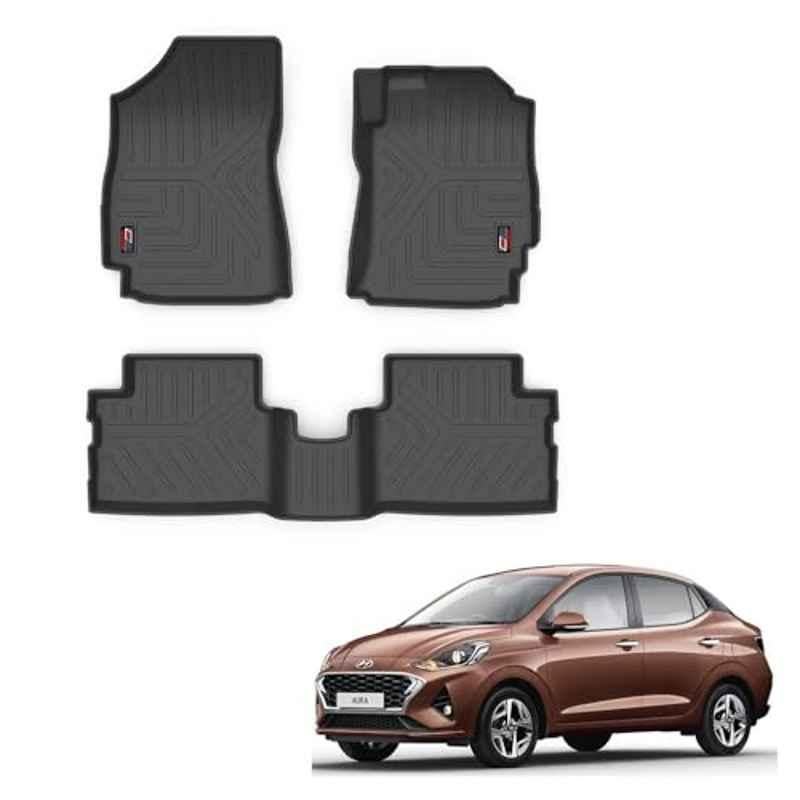 Kozdiko Thermoplastic Polyolefins 3D Life Long Car Floor Mat Set for Hyundai Aura