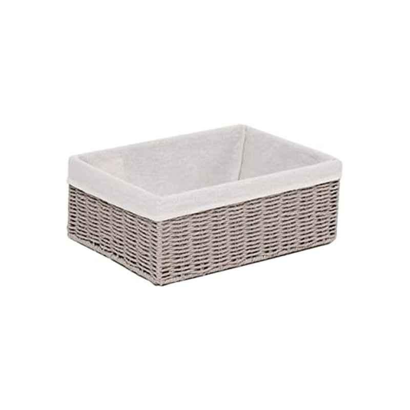 Homesmiths 36x27x13cm Grey Storage Basket with Liner, MAS0531-L-GRY, Size: Large