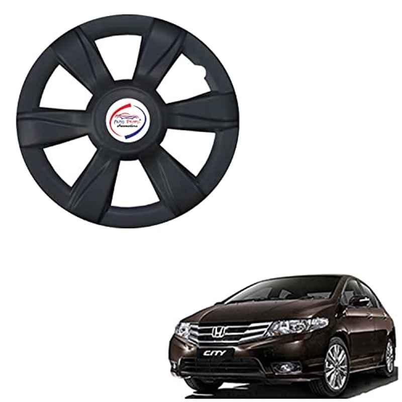 Auto Pearl 4 Pcs 15 inch ABS Xylo Black Hubcap Wheel Cover Set with Retention Ring for Honda City Ivtec