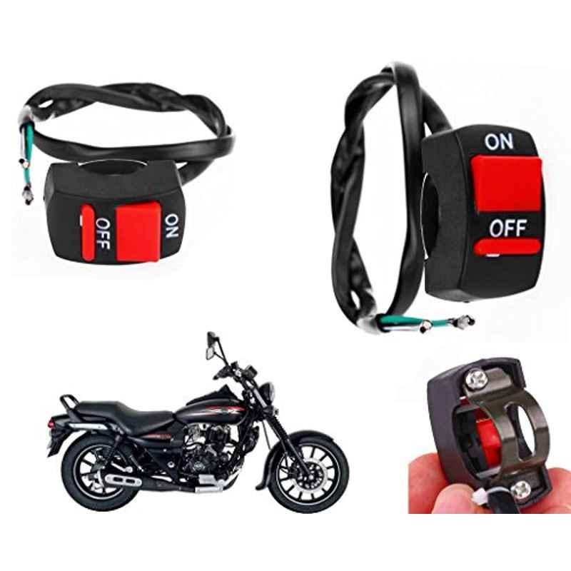 Auto Pearl 7/8 inch 12V Bike Fog Light Handle Bar Switch for Bajaj Avenger Street 200