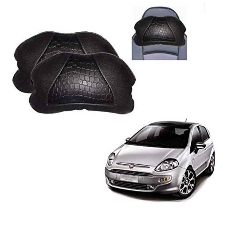 Kozdiko 2 Pcs Black Neck Rest Cushion Pillow Set for Fiat Punto Evo