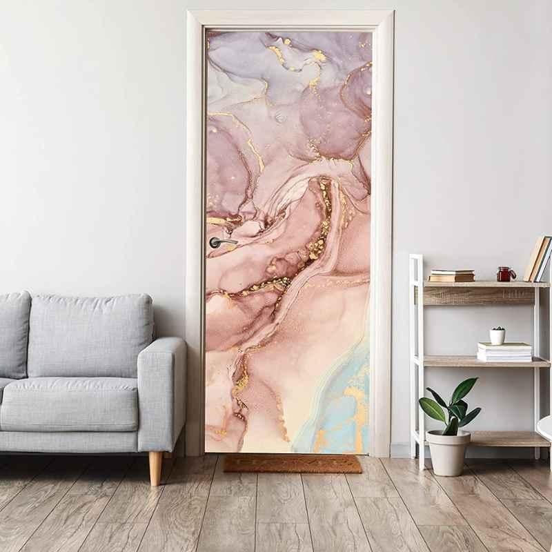 Asian Paints EzyCR8 213x84cm Vinyl Agate Mosaic Colourful Self Adhesive Door Mural, HPCA25457