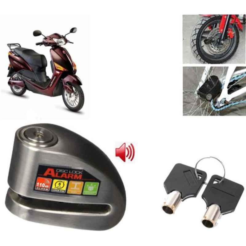 Auto Pearl Steel Black Anti-Theft Alarm Disc Brake Lock for Electric Optima Plus BS6, Lock_221