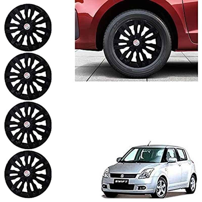 Auto Pearl 4 Pcs 14 inch ABS Black Wheel Cover Set for Maruti Suzuki Swift T-1