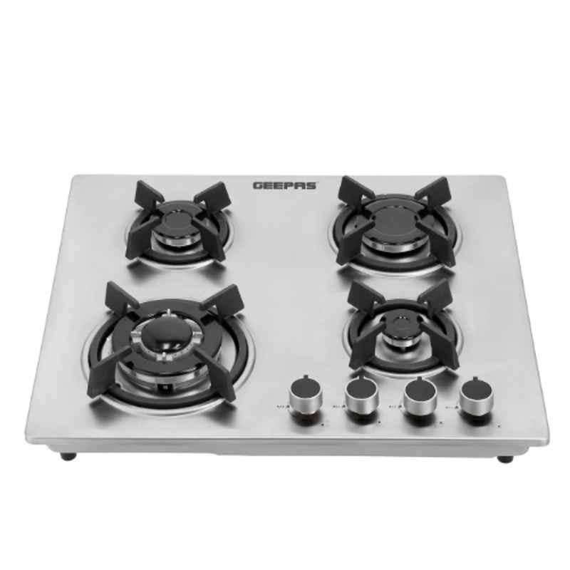Geepas 7.5kW Stainless Steel 4 Burner Gas Hob, GGC31026
