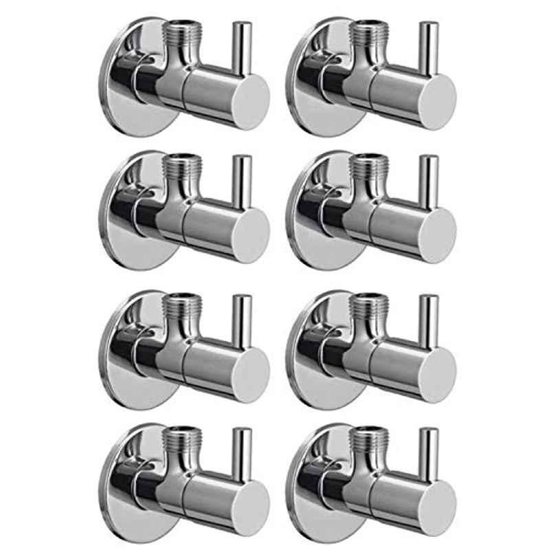 Zesta Turbo Stainless Steel Chrome Finish Angle Valve with Flange (Pack of 8)