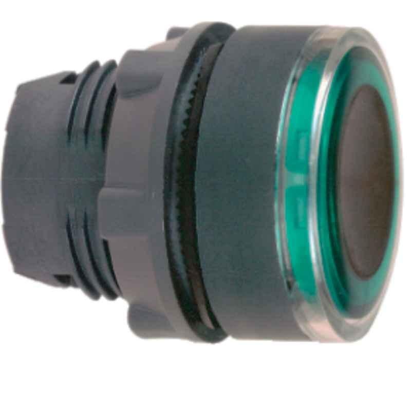 Schneider Harmony 22mm Green Flush Spring Return Illuminated Push Button for Integral Led, ZB5AW933