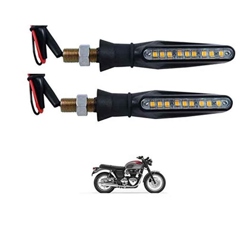 Kozdiko 4 Pcs Plastic Front & Rear Side Sleek Yellow Bike Indicator Set for Triumph Bonnervilie Street Twin