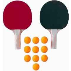 Forgesy 350g Red & Black Table Tennis Racquet Set with 10 Pcs Orange Table Tennis Ball