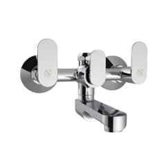 RN 1/2 inch Brass Ingot Nickel & Chrome Plated Touch Telephonic Wall Mixer Without L Bend