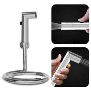 Lorazzo Duo Drift ABS Chrome Finish Health Faucet Gun with  1m Hose Pipe & Wall Hook, LRZ HF0351 S04
