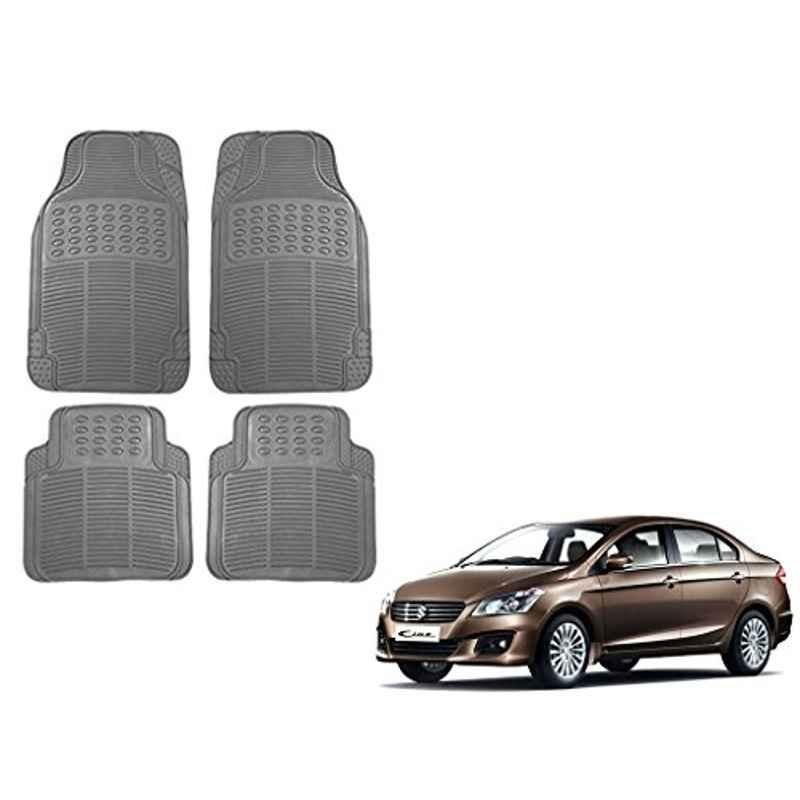 Kozdiko Grey Simple Rubber Car Foot Mat Set for Maruti Suzuki Ciaz, koz_13302