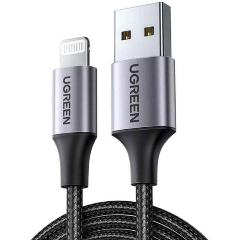 UGREEN 2m Nylon Braided Black USB-A to Lightning Cable, US199-60158