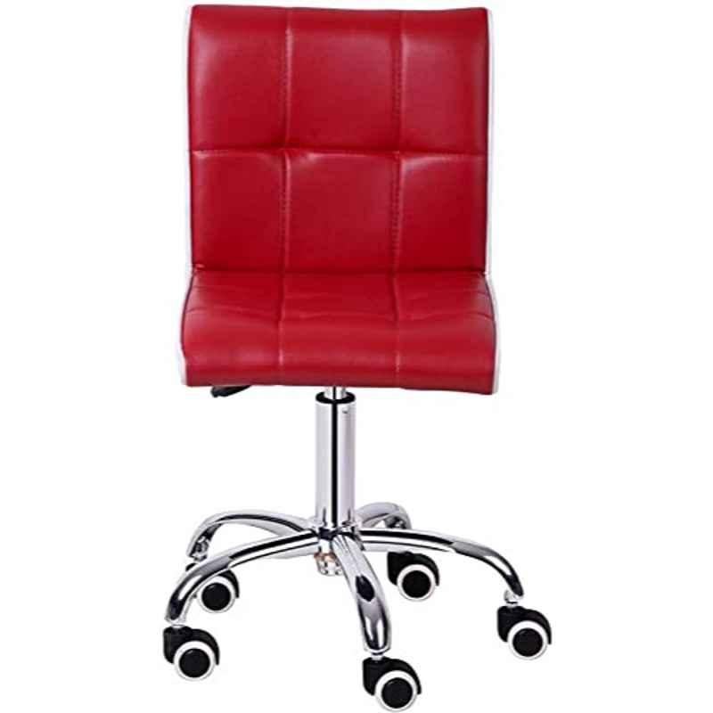 KDF Mart Upholstery Fabric Red Medium Back Adjustable Executive Swivel Chair with Back Support, MIS136