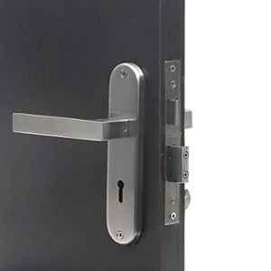 Handle Waala LB-301 8 inch Stainless Steel Silver Round Ky Plate Mortise Door Lock Set