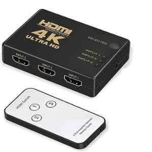 Mak World 4K 3 HDMI Port Switch Adapter for HDTV 1080p with Remote Control