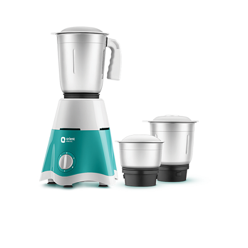 Orient Blaze 500W White & Turquoise Green Mixer Grinder with 3 Jars,  MGBL50TG3