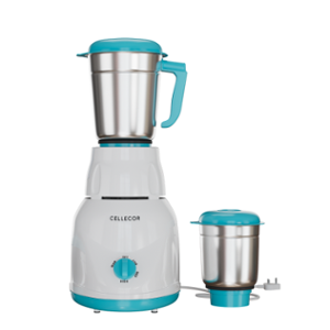 Cellecor 500W Blue 3 Speed Control Mixer Grinder with 3 Stainless Steel Jars & Overload Protector, GMC-500