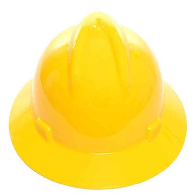 Darit Yellow ABS Ratchet Textile Safety Helmet with Foam Sweatband, ES-245