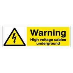 SUNSIGNS 450x150mm Vinyl & Acrylic Sandwich Warning High Voltage Cables Underground Signage, SN0173VNLM1HPIDAL