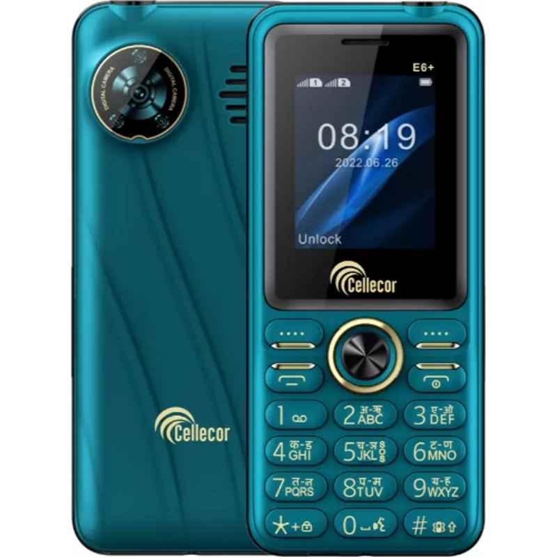 Cellecor E6+ 32GB/32GB 1.8 inch Green Dual Sim Feature Phone with Torch Light & FM