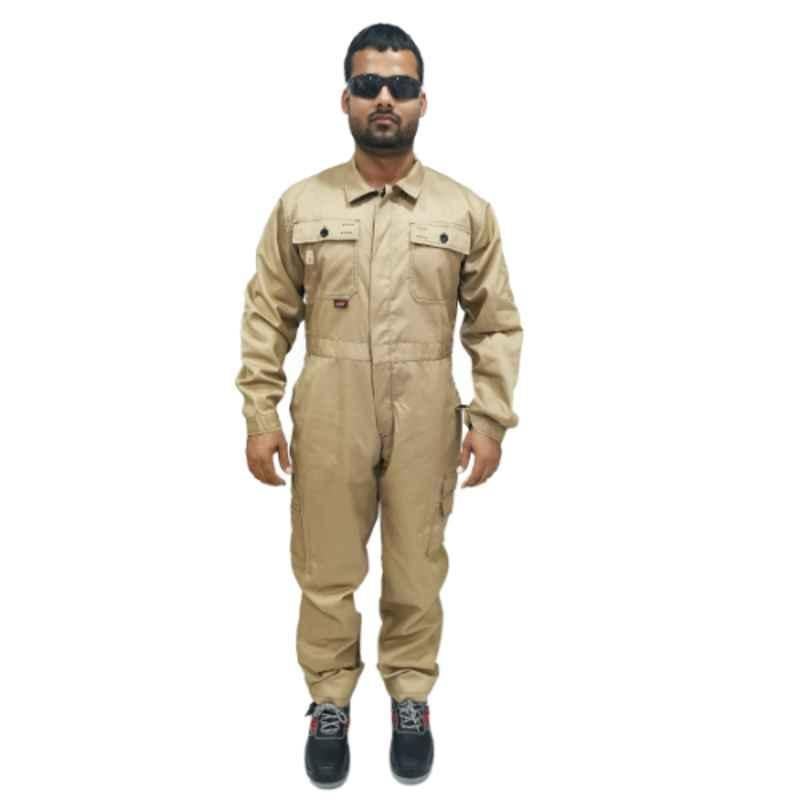 Taha Safety Polyester & Cotton Khaki Coverall Size: M