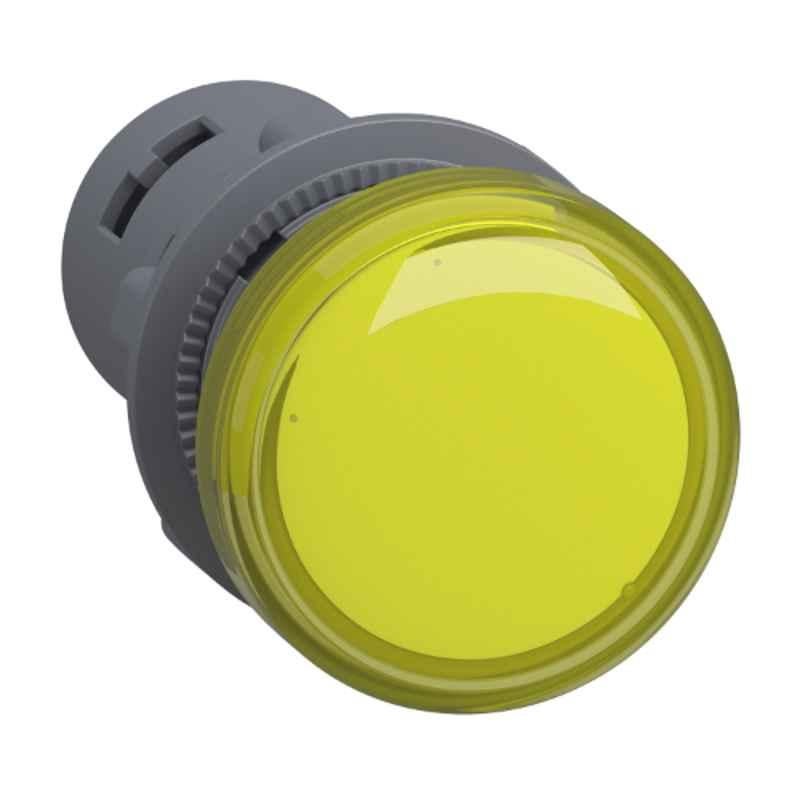 Schneider 22mm 220 VAC Yellow Round LED Pilot Light with Screw Clamp Terminal, XA2EVM8LC