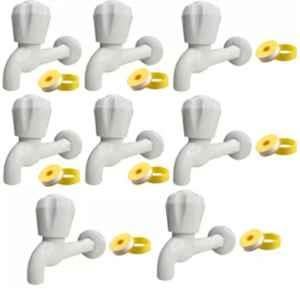 Fastgear 8 Pcs PVC Long Body Tap with Teflon Tape (Pack of 8)