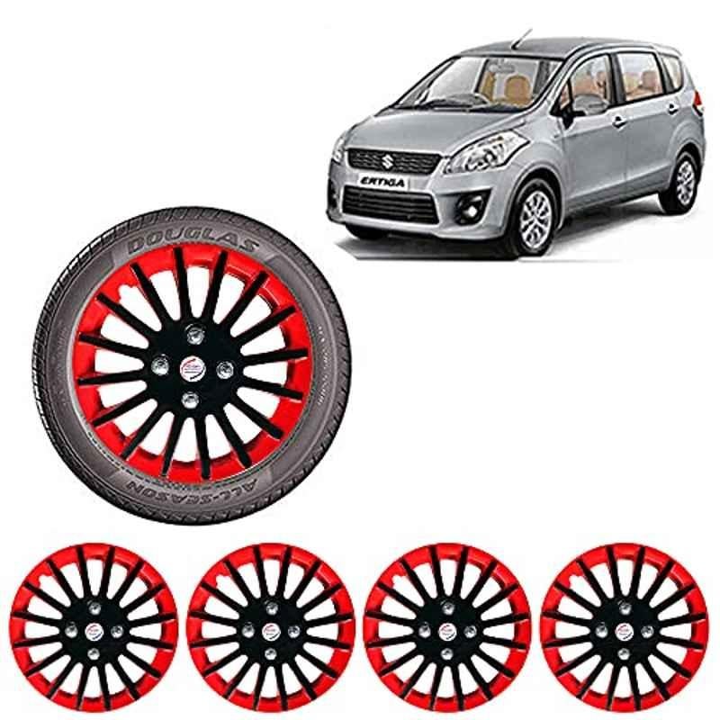 Auto Pearl 4 Pcs 15 inch ABS Black & Red Wheel Cover Set for Maruti Suzuki Ertiga