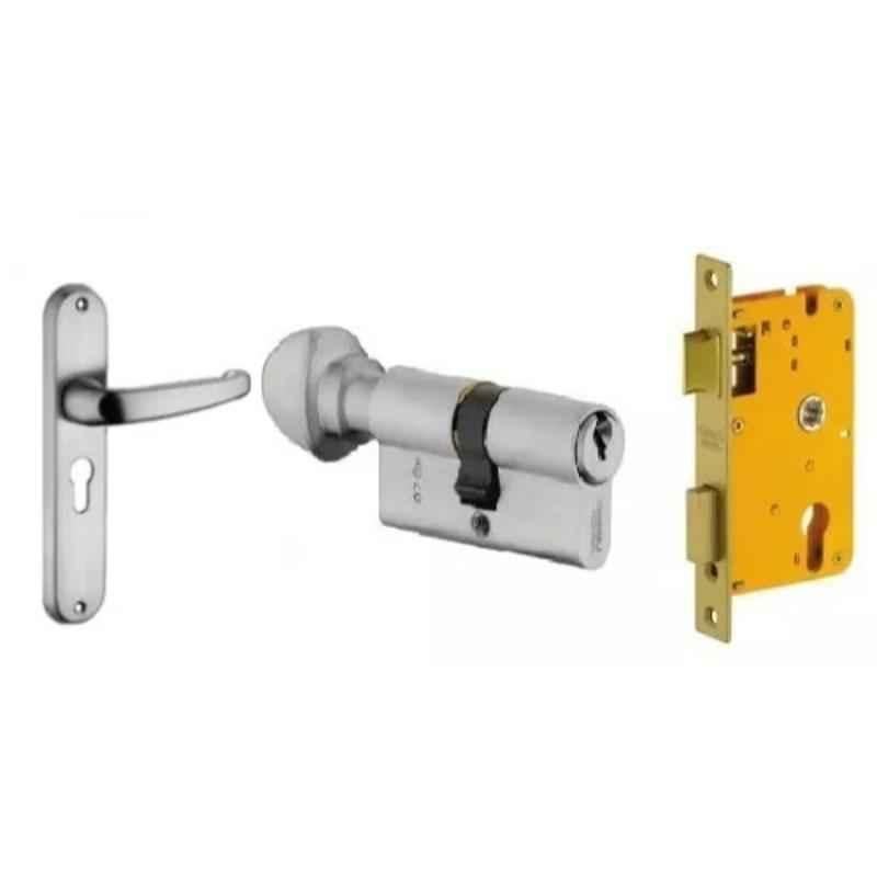 Dorset HL Series Diva 60mm Brass Antique Brass Finish Door Handle Lock Set with Knob & Key (Pack of 2)
