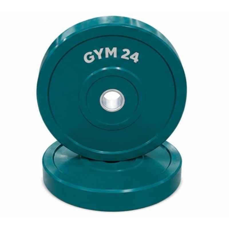 GYM24 Equipment 6 Pcs 60kg Rubber Green Bumper Plate Set