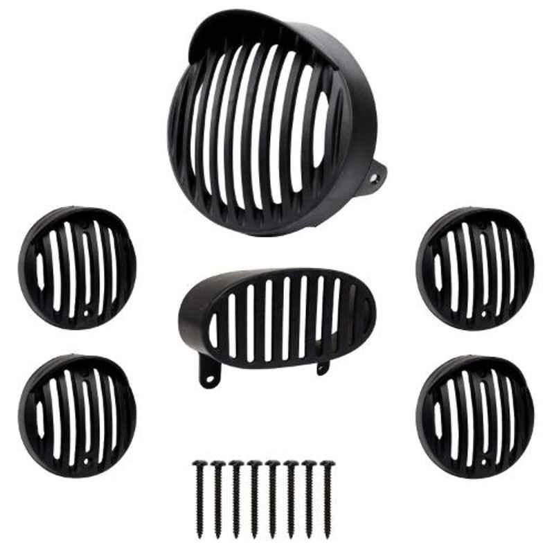 AllExtreme EXHGAO6 Black PVC Front Rear Head Light Grill Cover Set with Tail Lamp Indicator Cup