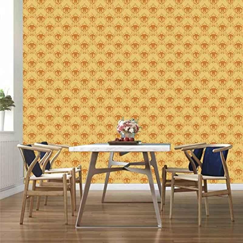 Floral Ochre Wallpaper Yellow Grey White Flowers Catherine Lansfield  Canterbury