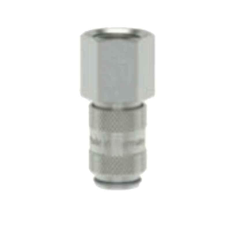 Ludcke G1/8 Plated ESMCN 18 IO Straight Through Coupling with Female Thread, Length: 28 mm