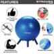 Strauss 26x24x12cm Rubber Round Blue Anti-Burst Gym Ball with Foot Pump, ST-1484