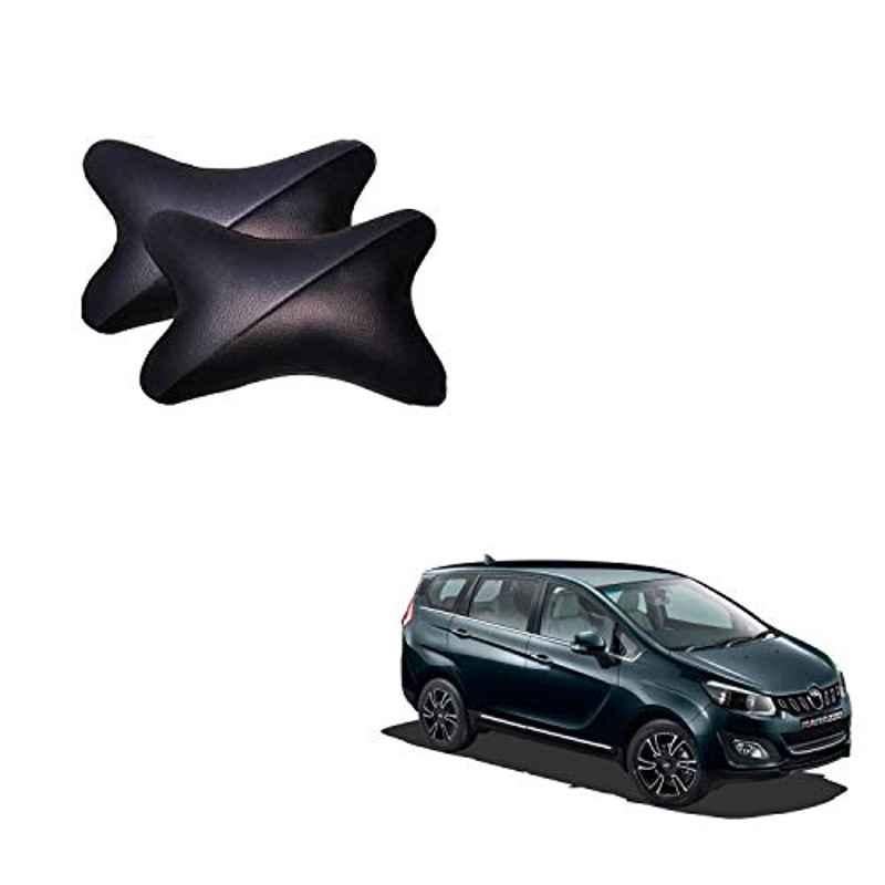Kozdiko 2 Pcs Memory Foam Grey & Black Car Neck Rest Cushion Pillow Set for Mahindra Marazzo