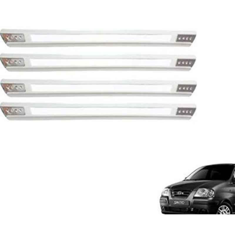 Kozdiko 4 Pcs Designer White Dotted Bumper Protector Set for Hyundai Santro