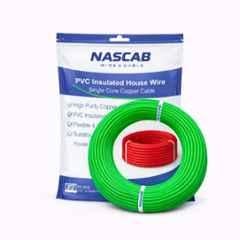 NASCAB 1.5 Sqmm Green PVC Insulated Single Core Copper House Wire, NAS014, Length: 25 m