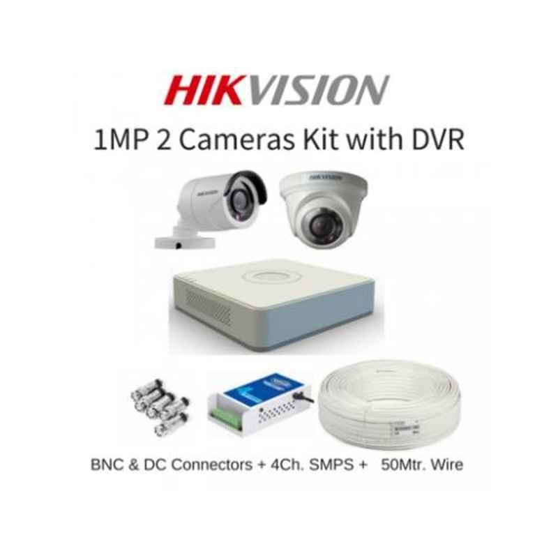 Hikvision 2 Cameras 1MP with 4 Channel DVR Combo Kit
