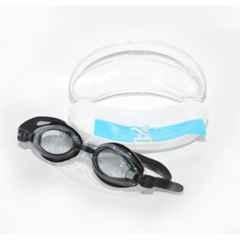 GLS Super Plastic & Silicone Black Anti Fog Swimming Goggles