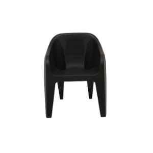 Supreme Futura Contemporary Design Plastic Black Chair with Arm (Pack of 4)