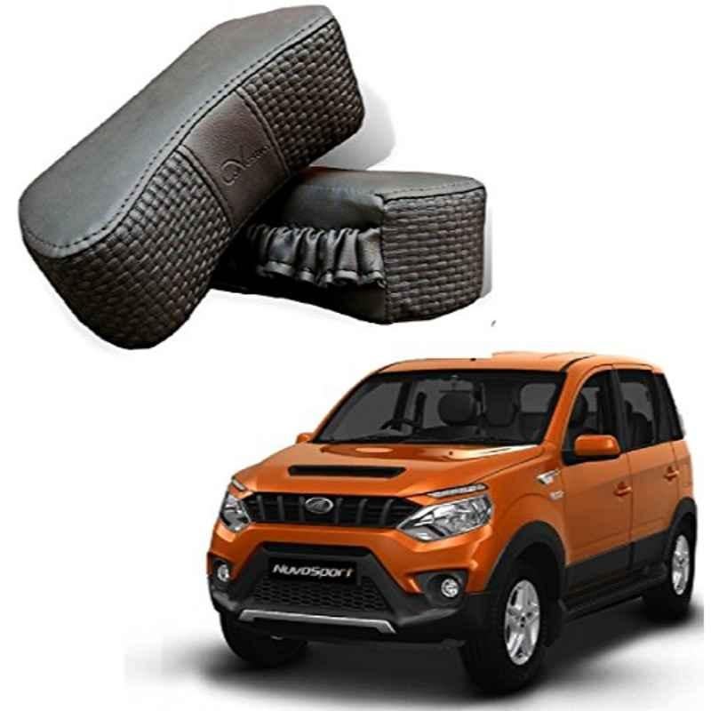 Kozdiko 2 Pcs Memory Foam Grey Neck Rest Cushion Pillow Set for Mahindra Nuvo Sport