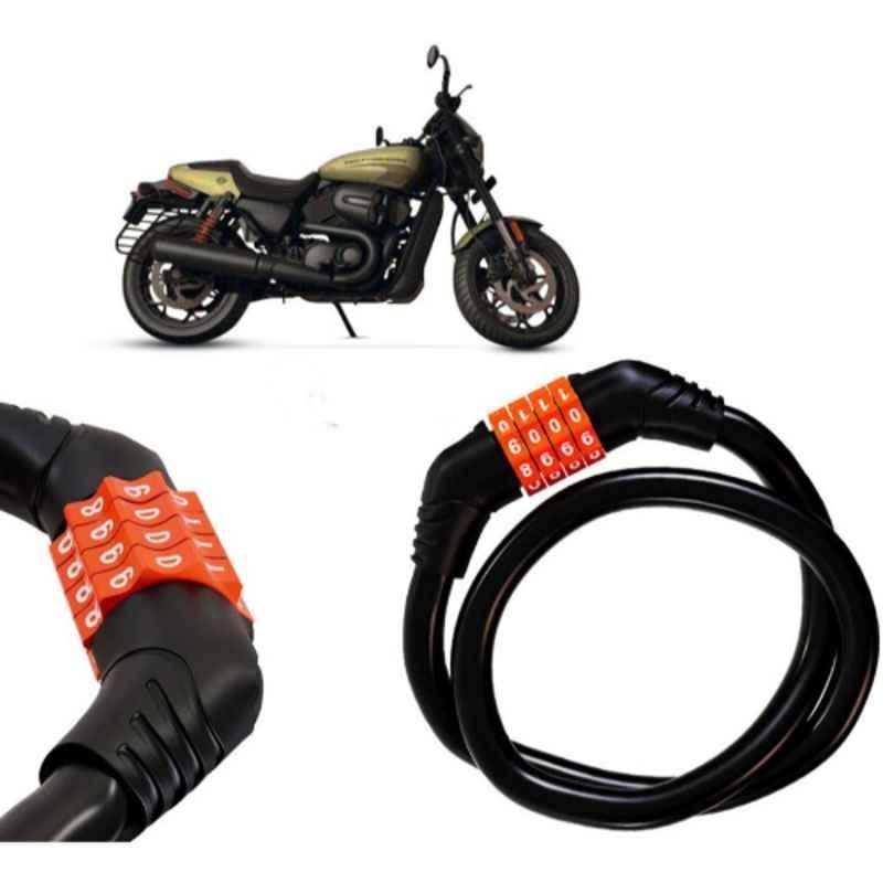 Auto Pearl Black & Orange 4 Digit Anti-Theft Combination Number Lock for Street Rod