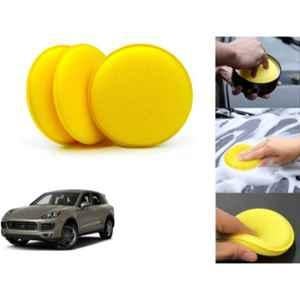 Auto Pearl Polyurethane Beige Washing & Waxing Polish Foam Sponge for Cayenne E Hybrd (Pack of 3)